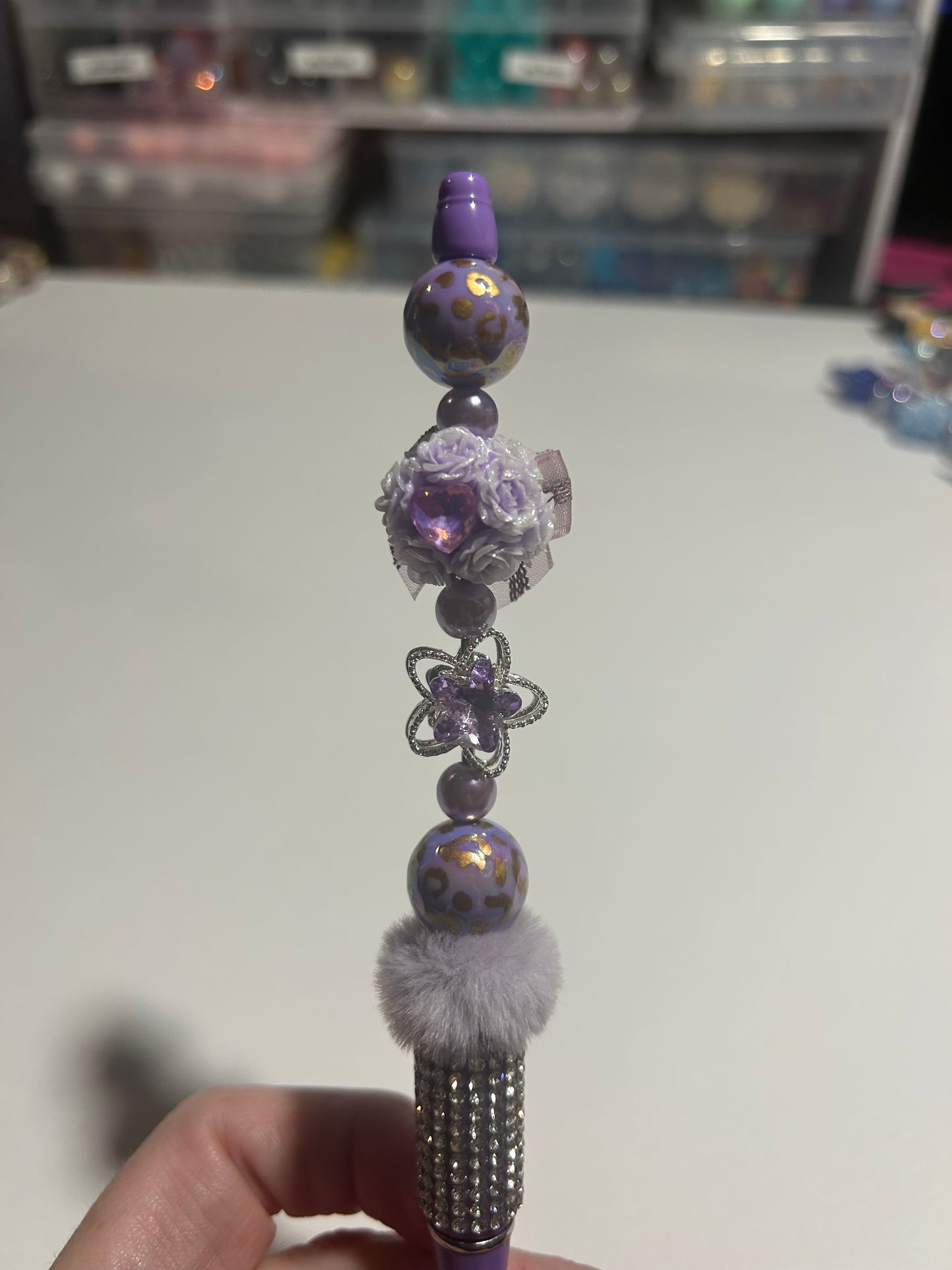 π Lavender Luxe Glam Beaded Pen β¨
