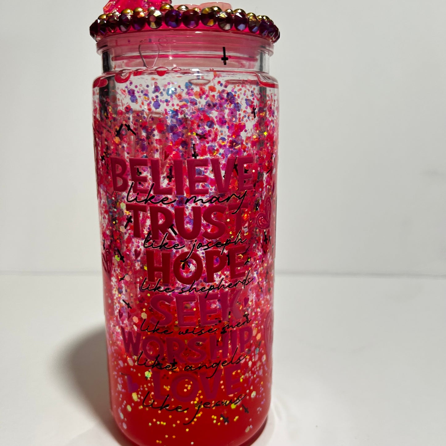 Loved John 3:16 Acrylic Lava Glitter Tumbler πβ¨