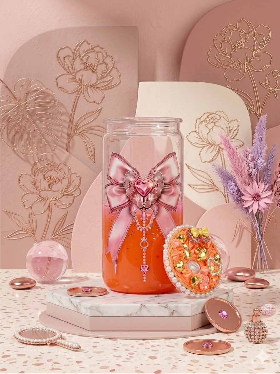 Coquette Glam Lava Glitter Cup πβ¨