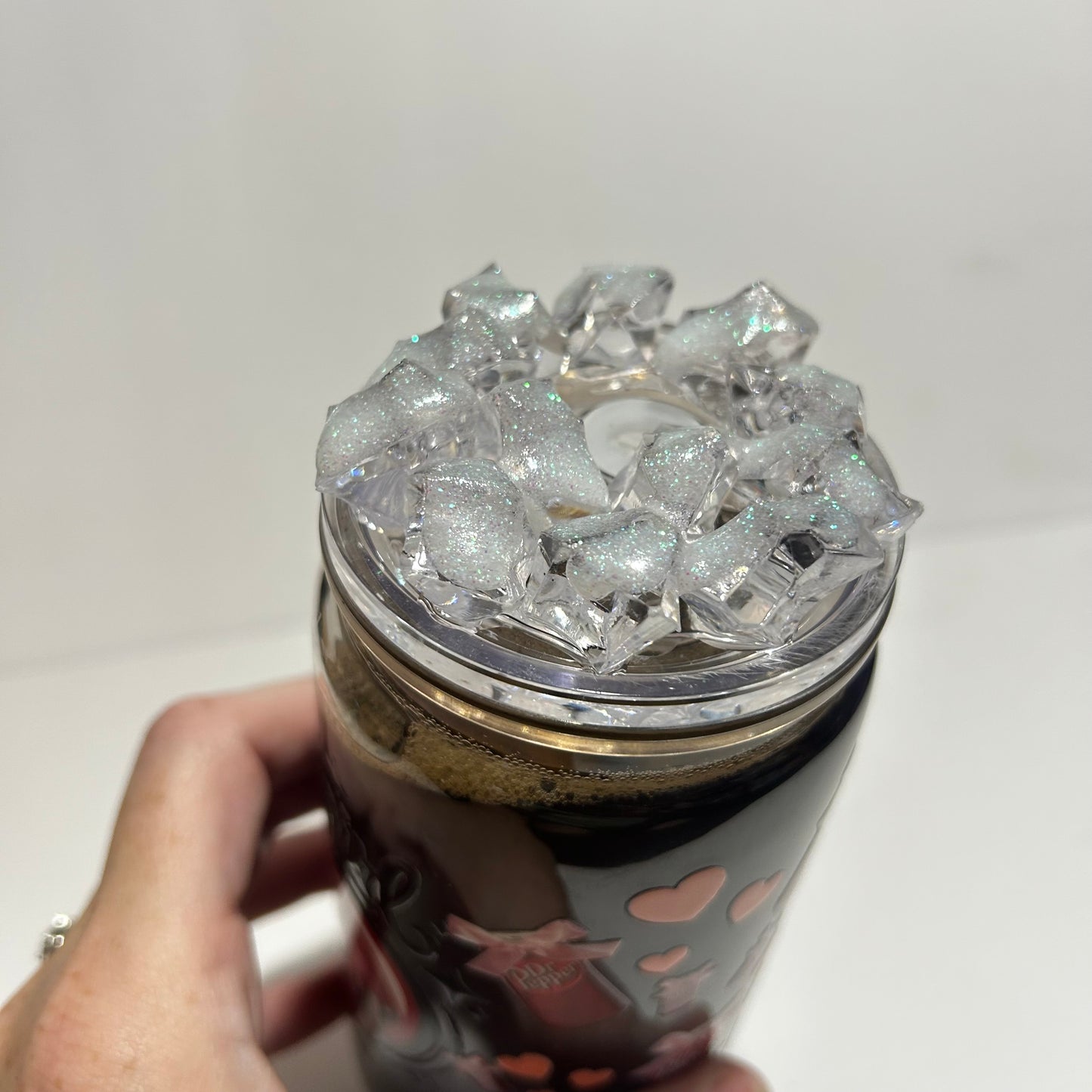 Just a Girl Who Loves Dr Pepper Acrylic Glitter Tumbler ❤️✨