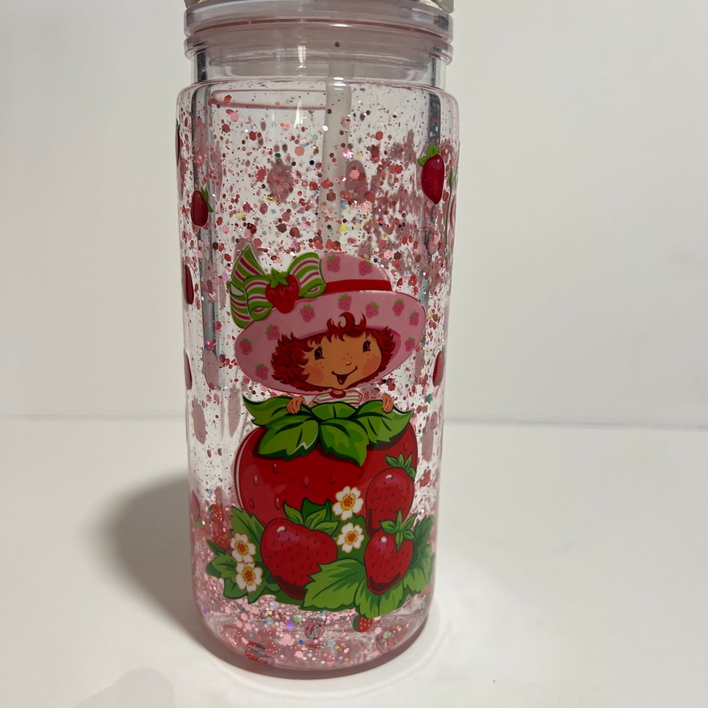 Strawberry Shortcake Glitter Lava Acrylic Tumbler 🍓✨
