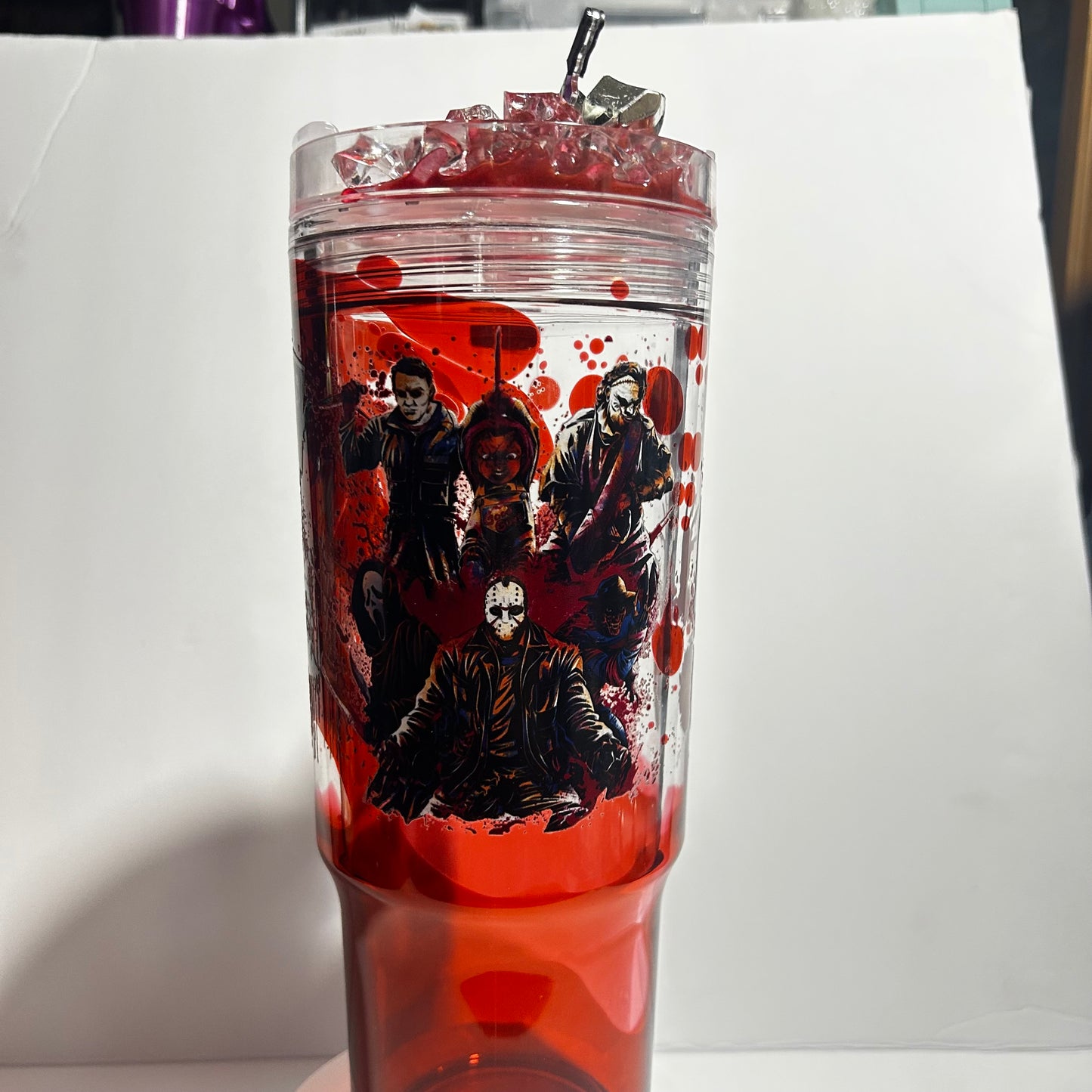 🔪 Horror-Inspired 40oz Dual Lava Acrylic Tumbler
