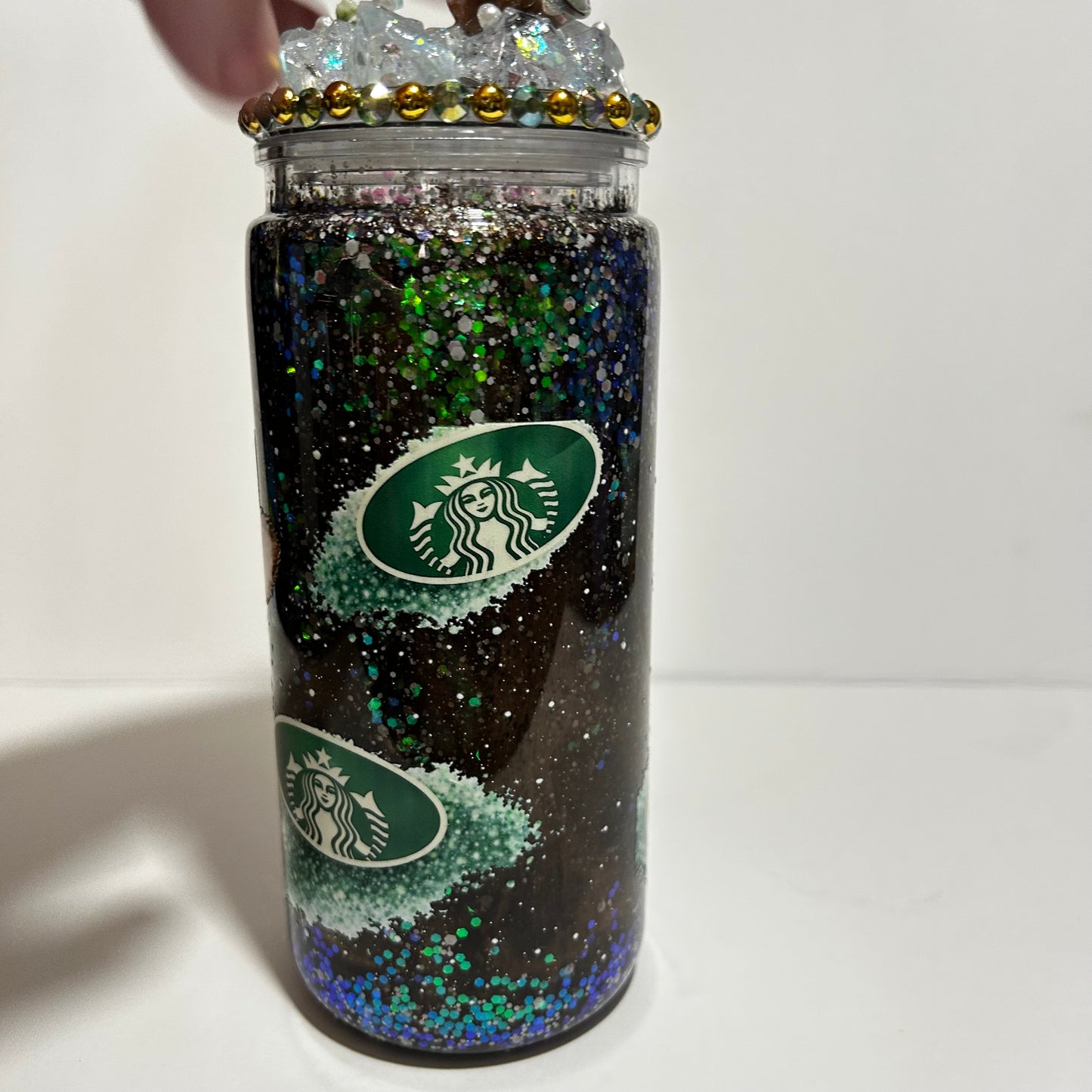 Highland Cow Coffee Waterfall Glitter Tumbler ☕🐮✨