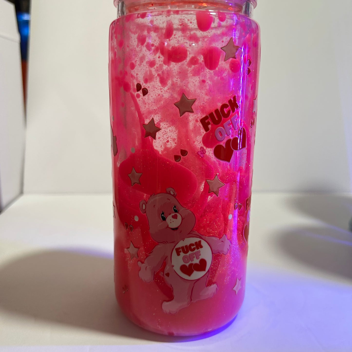 Pink Chaos Bear Acrylic Lava Tumbler 💖✨