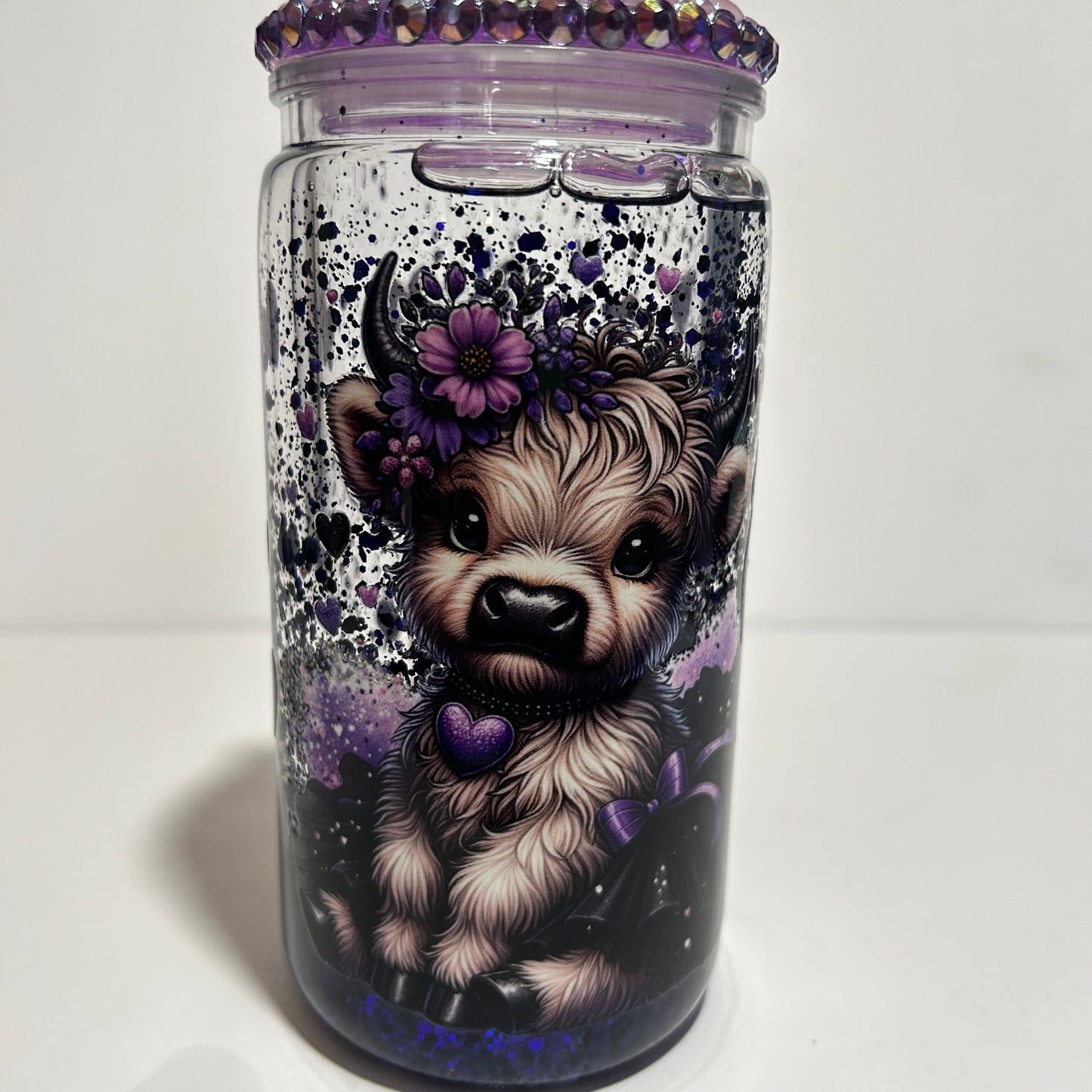 Purple Highland Cow Acrylic lava Tumbler 💜✨