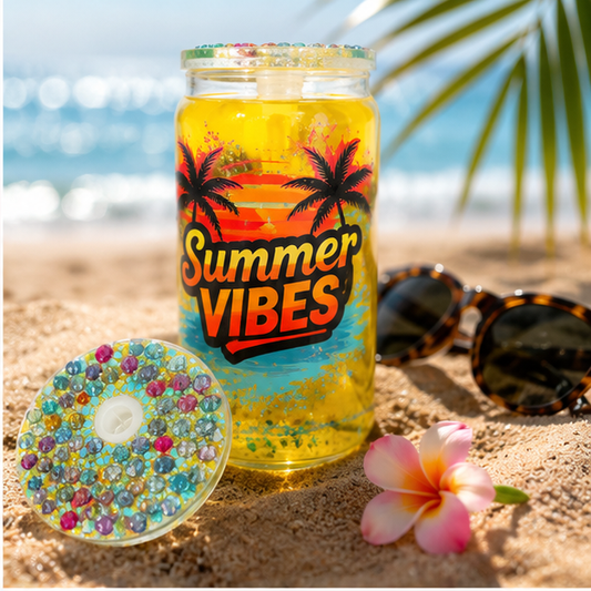 🌴 Summer Vibes Acrylic Snow Globe Cup ☀️