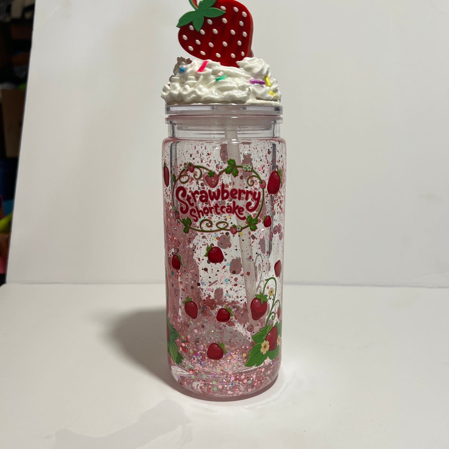 Strawberry Shortcake Glitter Lava Acrylic Tumbler 🍓✨