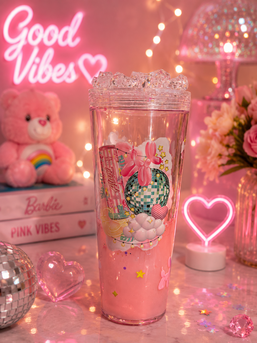 Pink Alani Energy Lava Acrylic Tumbler 💖⚡✨