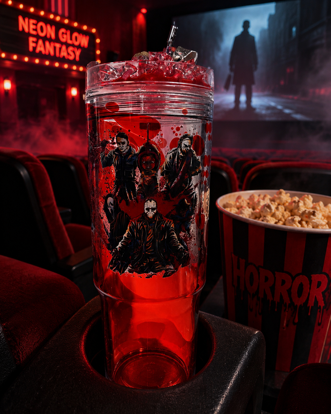 🔪 Horror-Inspired 40oz Dual Lava Acrylic Tumbler