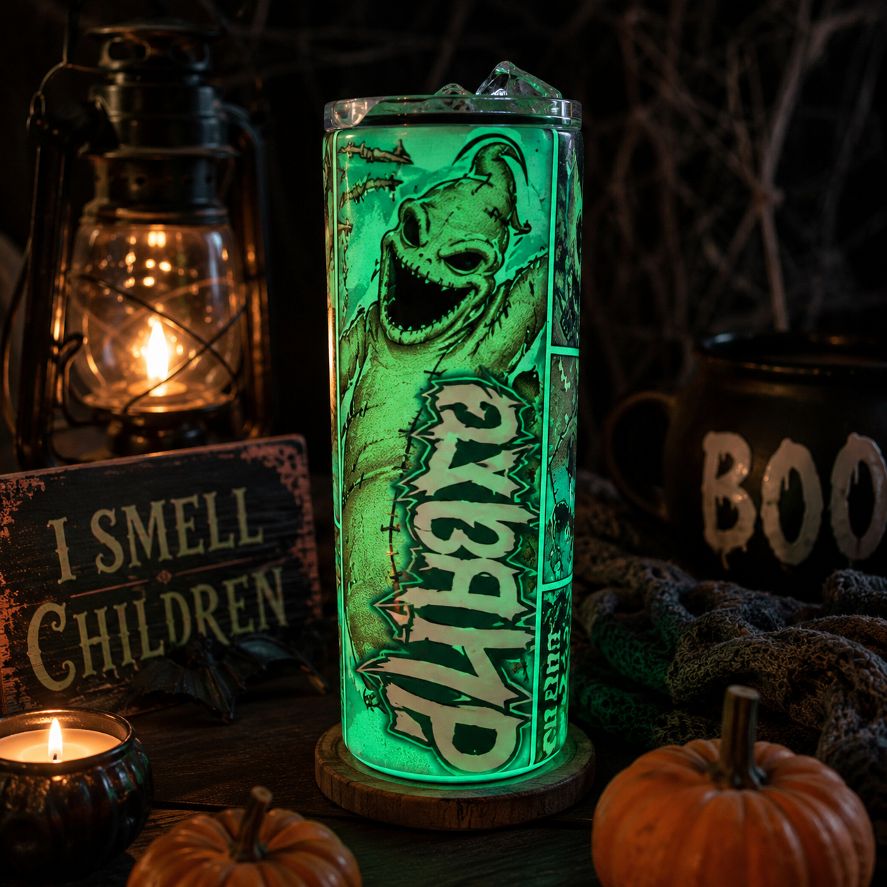 20 oz Glow Sack Monster Stainless Steel Tumbler | Glow-in-the-Dark Halloween Tumbler
