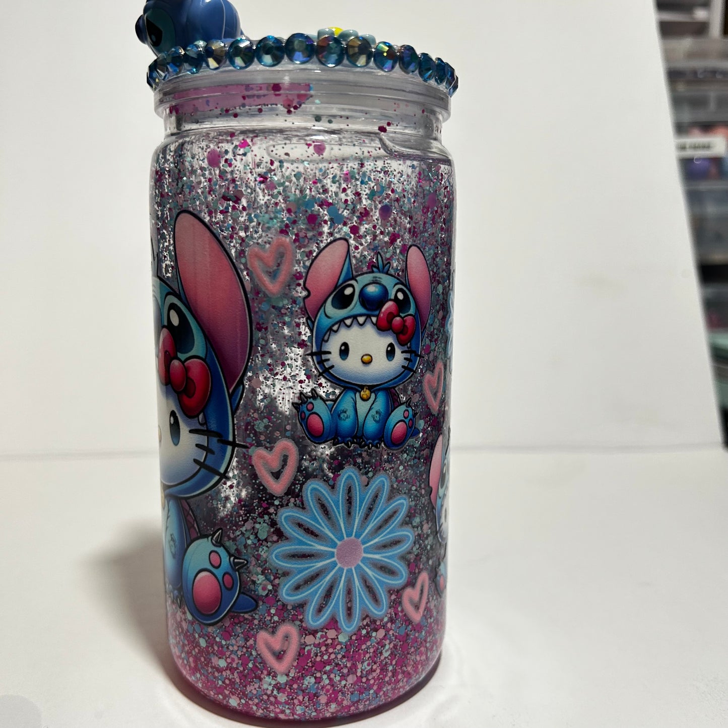 Stitch Kitty Acrylic Lava Tumbler 💙✨