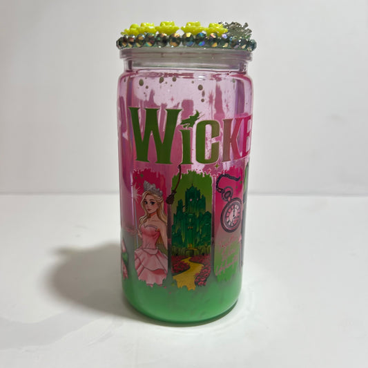 💚🩷 For Good, Wicked Glass Can Tumbler 💚🩷