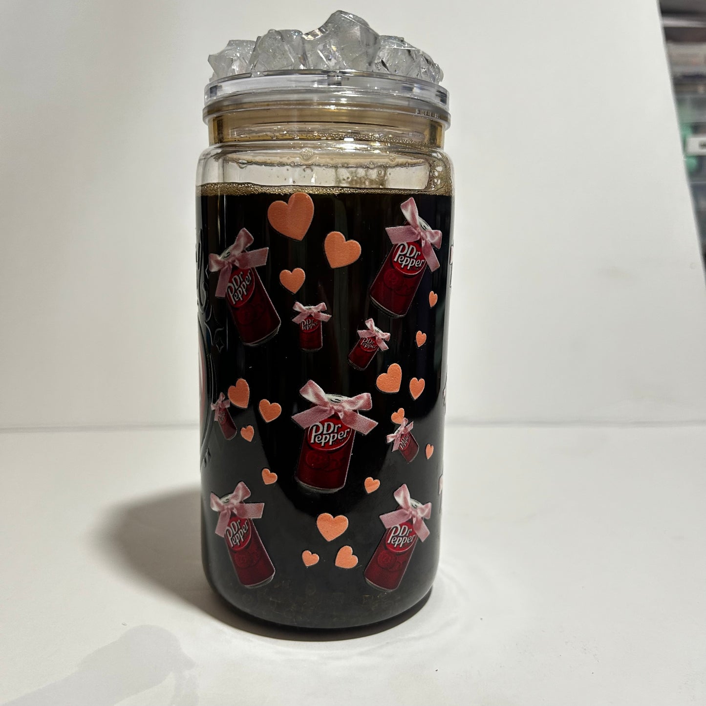 Just a Girl Who Loves Dr Pepper Acrylic Glitter Tumbler ❤️✨