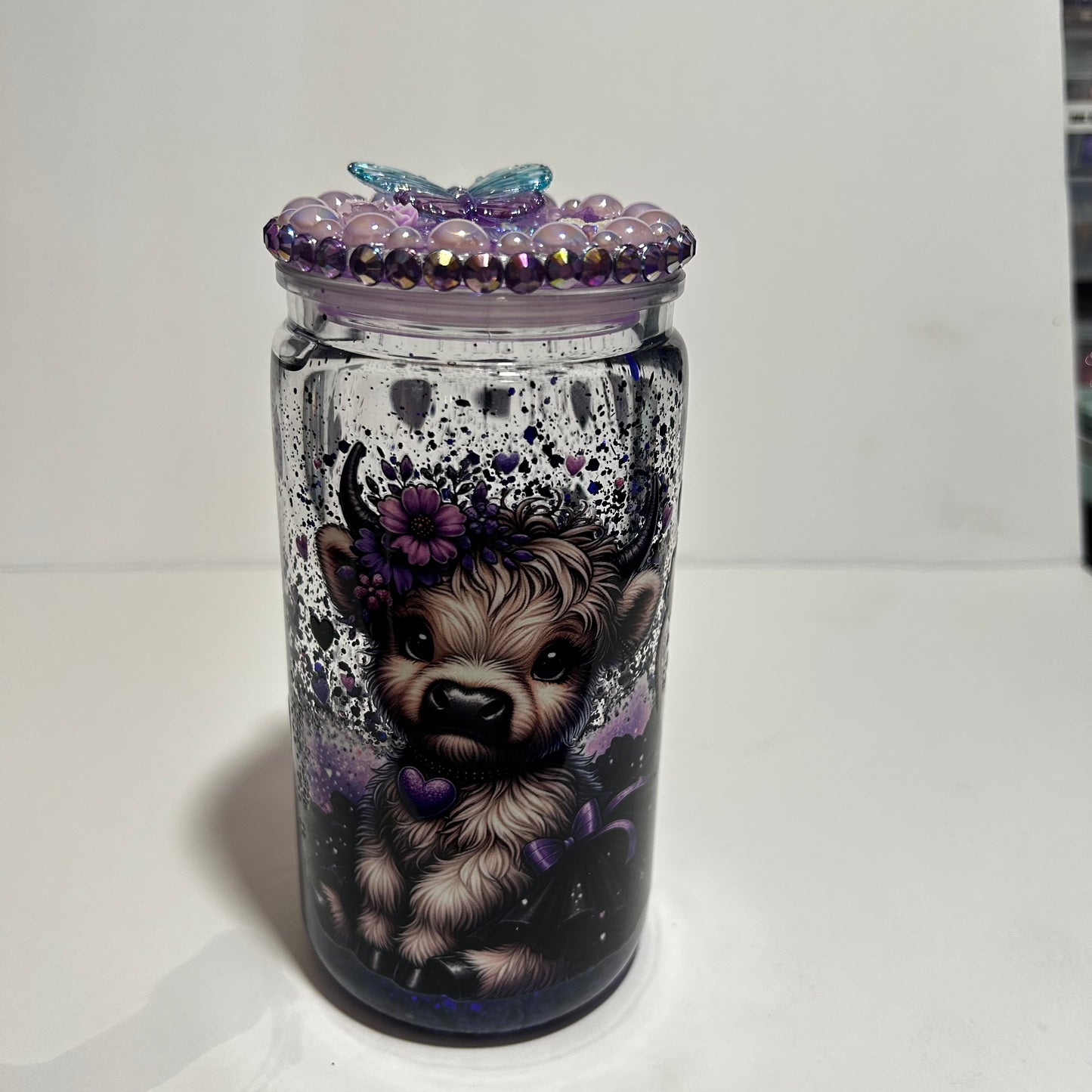 Purple Highland Cow Acrylic lava Tumbler 💜✨