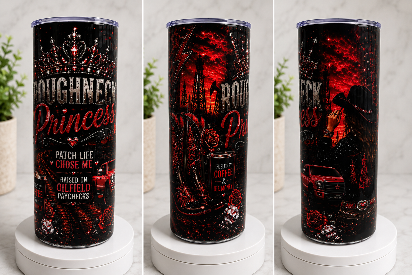 20 oz Patch Life Princess Sublimation Tumbler | Oilfield Inspired Stainless Steel Cup