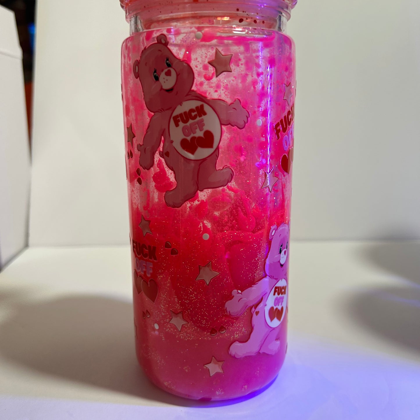 Pink Chaos Bear Acrylic Lava Tumbler 💖✨