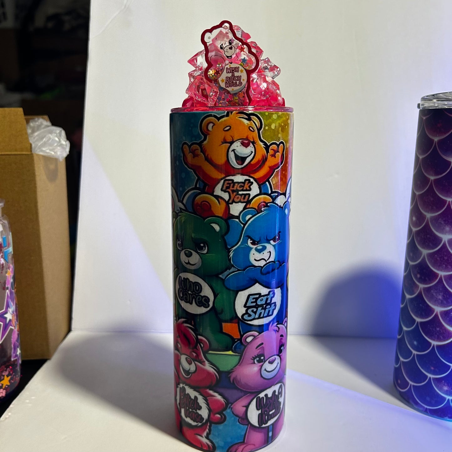 Unhinged Bears Stainless Steel Glitter Tumbler 🌈✨