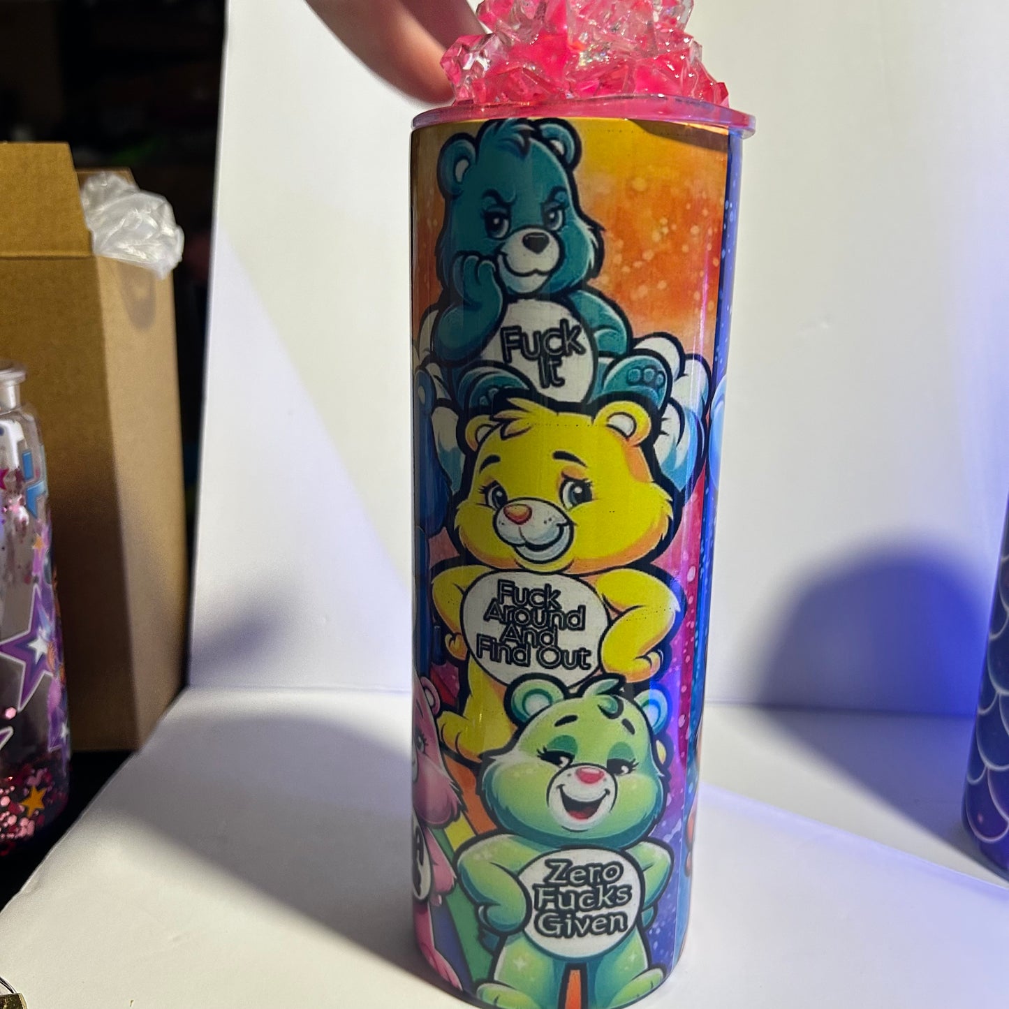 Unhinged Bears Stainless Steel Glitter Tumbler 🌈✨