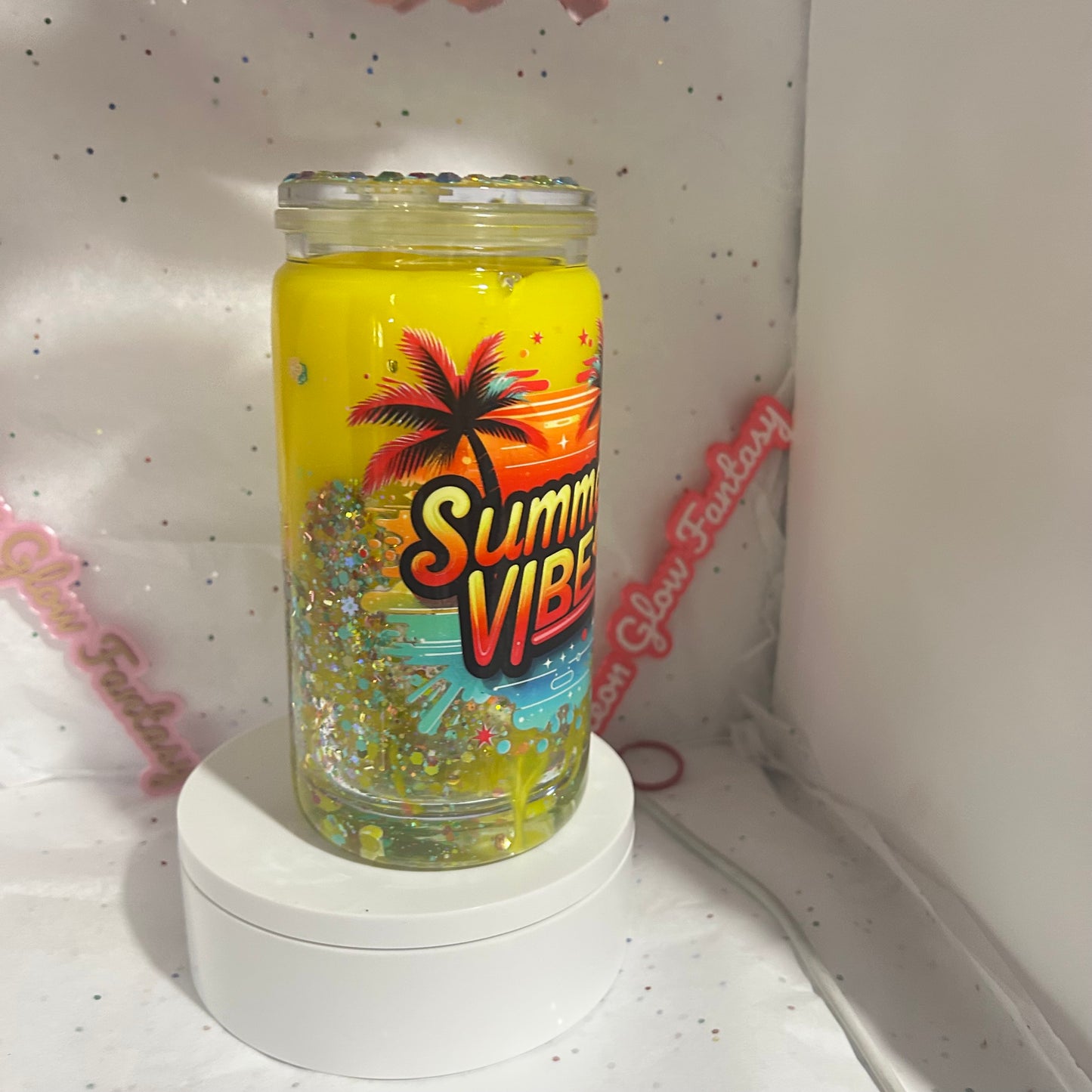 🌴 Summer Vibes Acrylic Snow Globe Cup ☀️