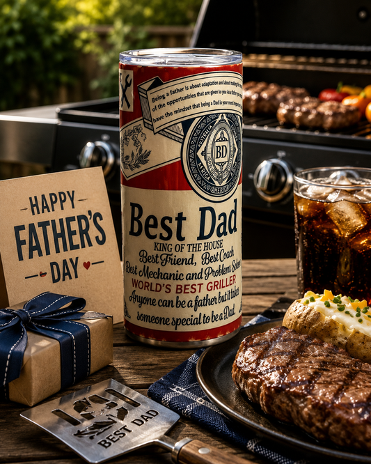 Best Dad 20 oz Stainless Steel Tumbler | Vintage Can Style Father’s Gift | Insulated Travel Mug