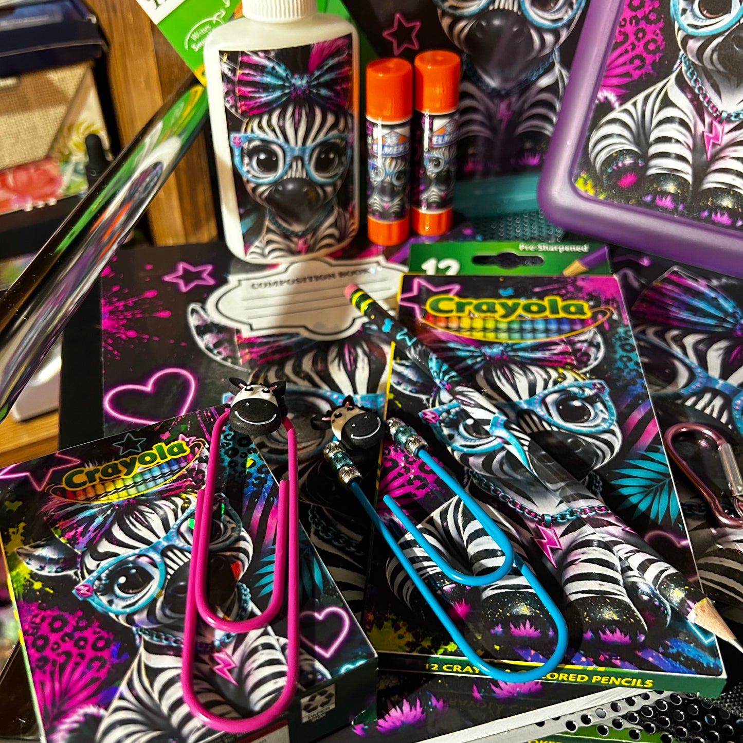 Personalized Zebra Back to School Supply Set | Matching School Supplies for Girls