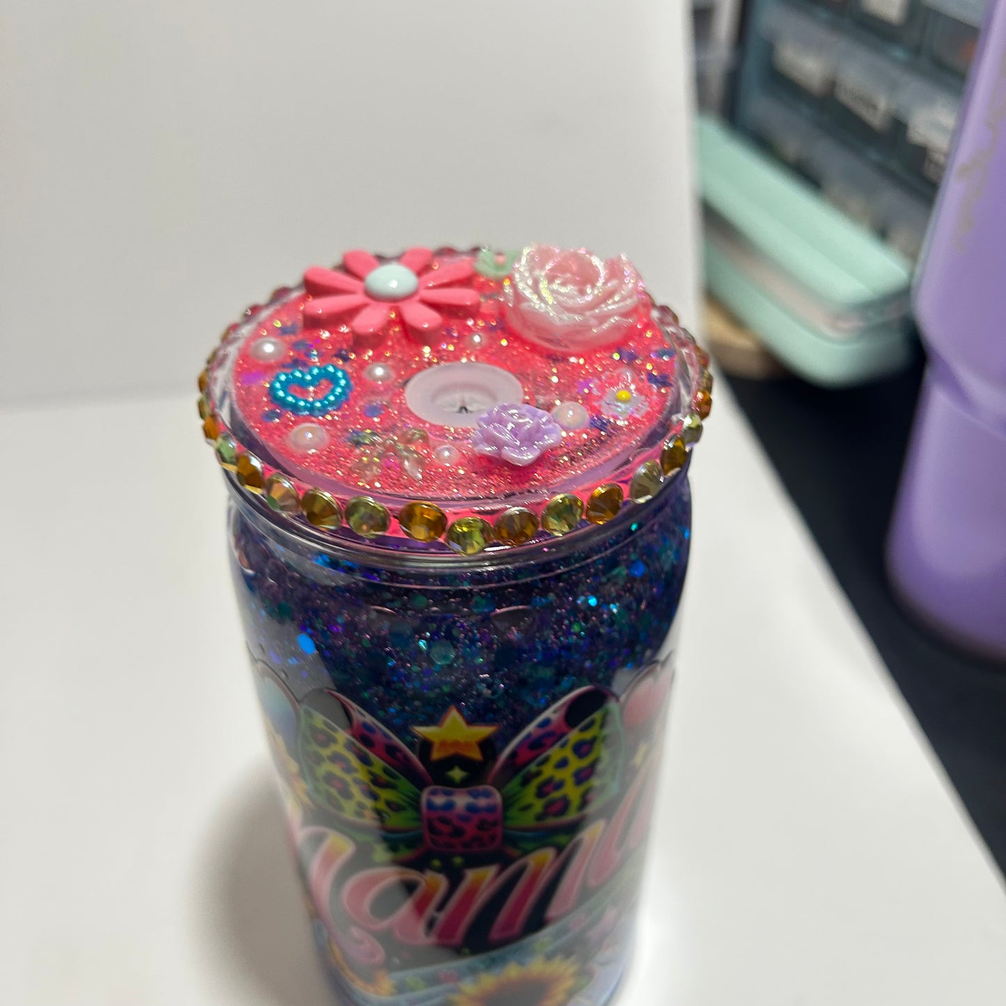 Neon Mama Acrylic Glitter Tumbler 💖✨