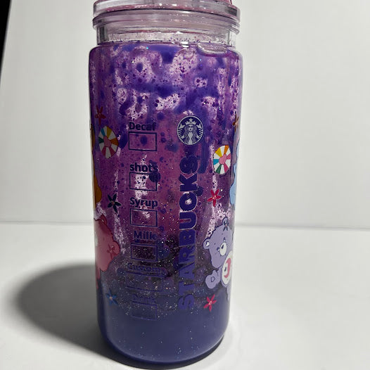 Purple Coffee Bear 20 oz Acrylic Tumbler | Handmade Glitter Lava Cup ☕💜✨