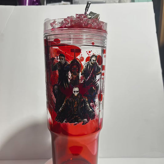 🔪 Horror-Inspired 40oz Dual Lava Acrylic Tumbler